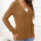 Button Down Cable-Knit Cardigan