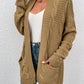 Cable-Knit Open Front Longline Cardigan
