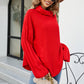 Curved Hem Turtleneck Sweater