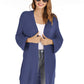 Open Front Slit Exposed Seam Cardigan