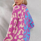 Leopard Button Front Ribbed Trim Cardigan