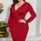 Plus Size Tulip Hem Long Sleeve Dress