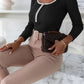 Contrast Trim Ribbed Long Sleeve Bodysuit