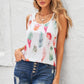 Leaf Print Scoop Neck Tank