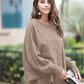 Openwork Boat Neck Sweater with Scalloped Hem