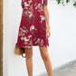 Printed Round Neck Cold-Shoulder Dress