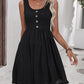 Scoop Neck Buttoned Sleeveless Dress