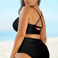Halter Neck Crisscross Ruched Two-Piece Swimsuit