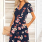 Printed Short Sleeve Surplice Neck Dress