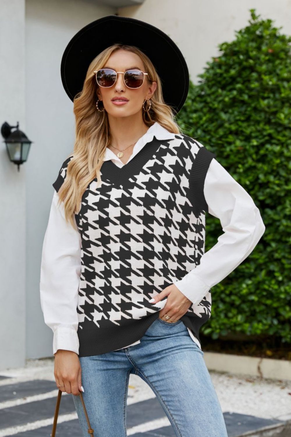 Houndstooth Sweater Vest