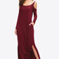 Cold-Shoulder Split Dress with Pockets