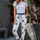 Star Print Drawstring Detail Joggers