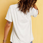 Letter Graphic Cuffed Sleeve Round Neck T-Shirt