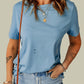 Distressed Round Neck Tee