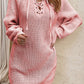Lace-Up Balloon Sleeve Sweater Dress