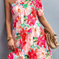 Floral One-Shoulder Puff Sleeve Dress
