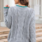 Contrast Trim Cable-Knit Sweater