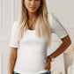 Ribbed Puff Sleeve Top