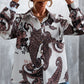 Printed Button Down Long Sleeve Shirt