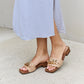 Forever Link Square Toe Chain Detail Clog Sandal in Tan