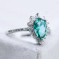 Natural Paraiba Blue Zircon Pear Shape Ring