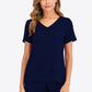 Gathered Detail V-Neck Top and Shorts Lounge Set