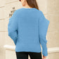 Puff Sleeve V-Neck Fuzzy Cardigan