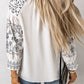 Printed Tassel Tie Puff Sleeve Blouse