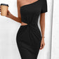 Cutout Twisted One-Shoulder Mini Dress