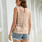 Lace Scalloped Keyhole V-Neck Tank