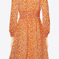 Floral Deep V Long Sleeve Dress