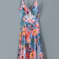 Floral Tied Cutout Split Spaghetti Strap Dress