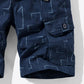Printed Belted Cargo Shorts