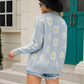 Daisy Pattern Button Front Cardigan