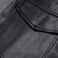 Button Front Flap Pocket Longline PU Leather Jacket