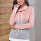 Color Block Raglan Sleeve Drawstring Sweatshirt
