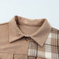 Plaid Corduroy Dropped Shoulder Jacket