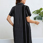Plus Size Striped Short Sleeve Shirt Dress