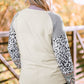 Plus Size Mixed Print Raglan Sleeve Round Neck Top