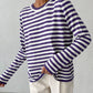 Striped Round Neck Long Sleeve Sweater