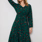 Printed Surplice Neck Long Sleeve Dress