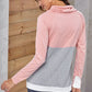 Color Block Raglan Sleeve Drawstring Sweatshirt