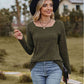 Full Size Ribbed Square Neck Long Sleeve T-Shirt