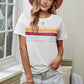 Striped Dropped Shoulder Round Neck Tee
