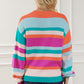 Striped Round Neck Long Sleeve Knit Top
