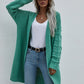 Horizontal Ribbing Open Front Duster Cardigan