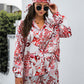 Floral Shirt and Shorts Set with Hair Scarf
