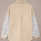 Color Block Corduroy Dropped Shoulder Jacket