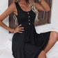 Scoop Neck Buttoned Sleeveless Dress