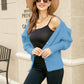 Puff Sleeve V-Neck Fuzzy Cardigan